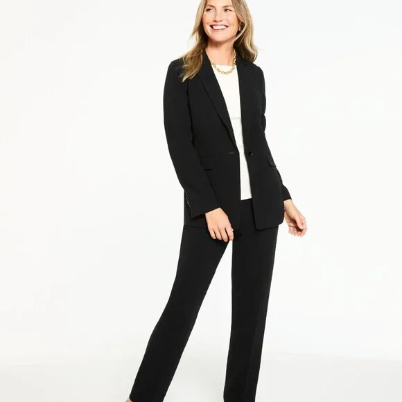Talbots Easy Travel Suit (Blazer & Pants) - Black, Size 16 - Picture 3 of 7